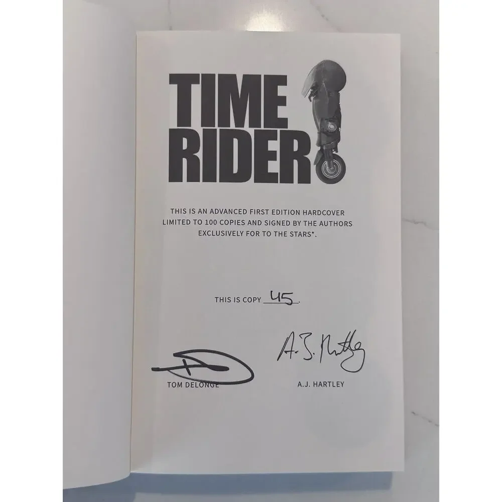Time Rider Limited Edition Signed Hardcover by Tom DeLonge, AJ Hartley #45/100